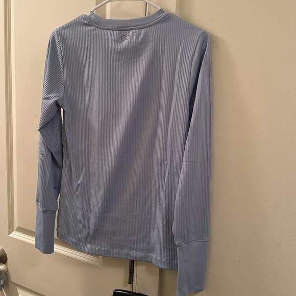 Calia Cornflower Blue Long Sleeve Ribbed Shirt - Picture 6 of 7